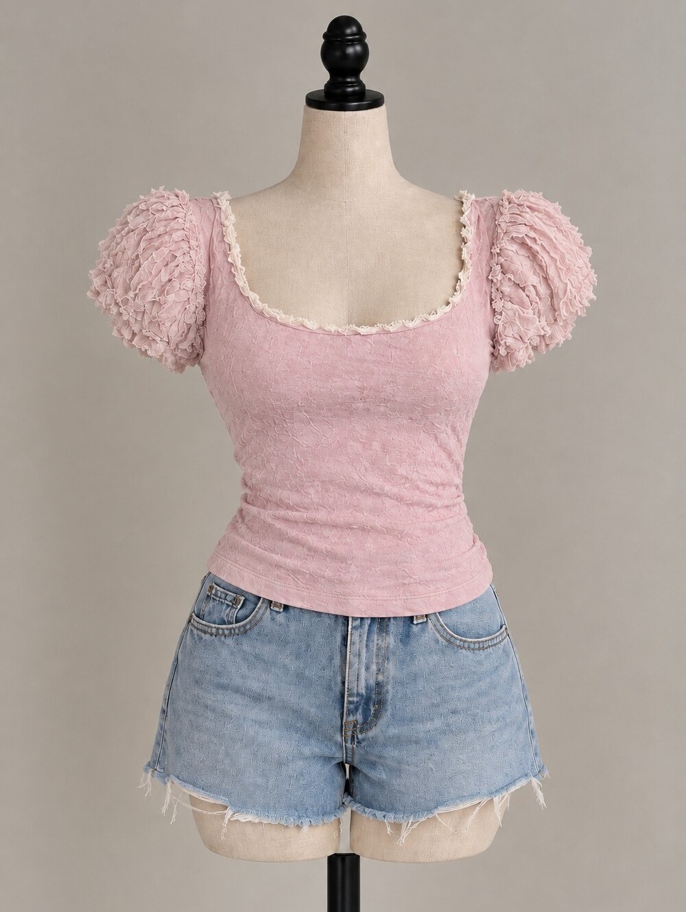 Banana Republic Dusty Pink Ruffle Sleeve Top - Size M